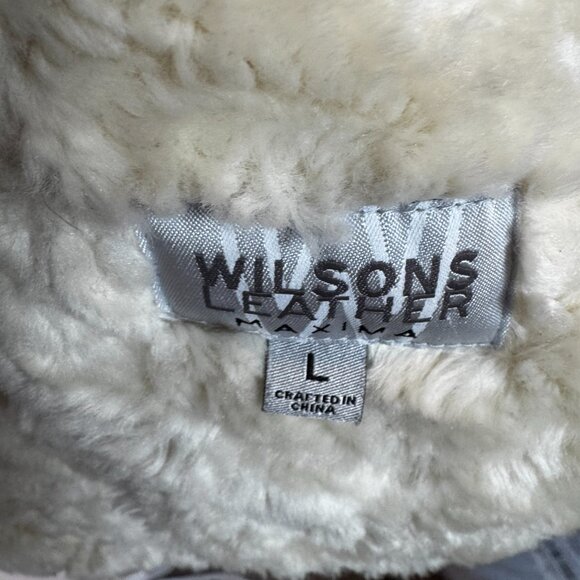 Vintage Wilson Leather tan suede Penny Lane coat with shearling trim Large - Picture 4 of 12